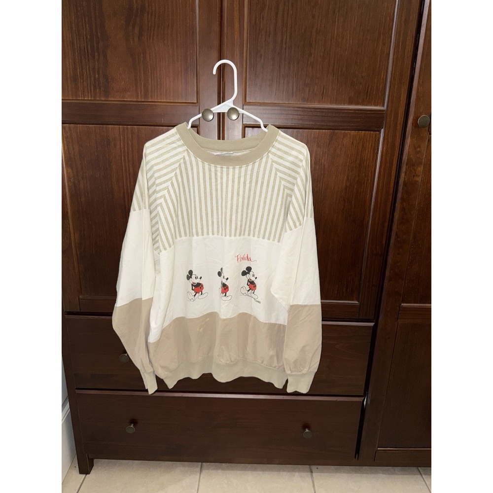 VINTAGE 90s Disney Minnie Pullover Top Size XL , Velva Sheer Off White Boho